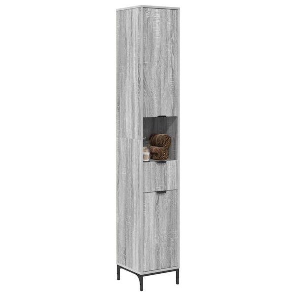 Badezimmerschrank Grau Sonoma 31,5x33x190cm