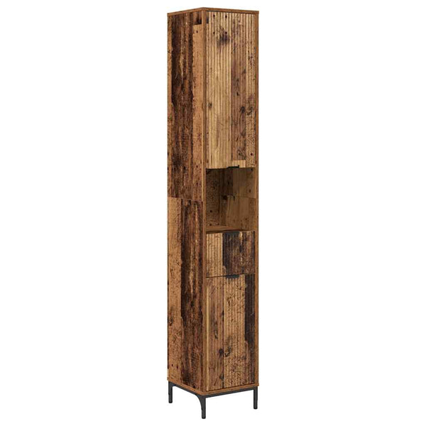 Badezimmerschrank Altholz mit Schubladen