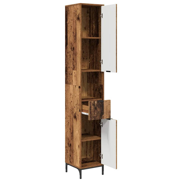 Badezimmerschrank Altholz mit Schubladen