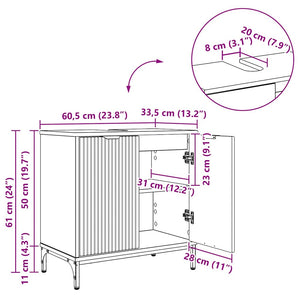 Waschbeckenschrank Beton Grau 60 cm