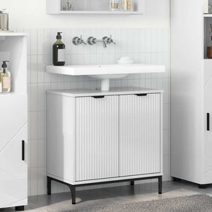 Waschbeckenunterschrank Badmöbel Hochglanz Weiß