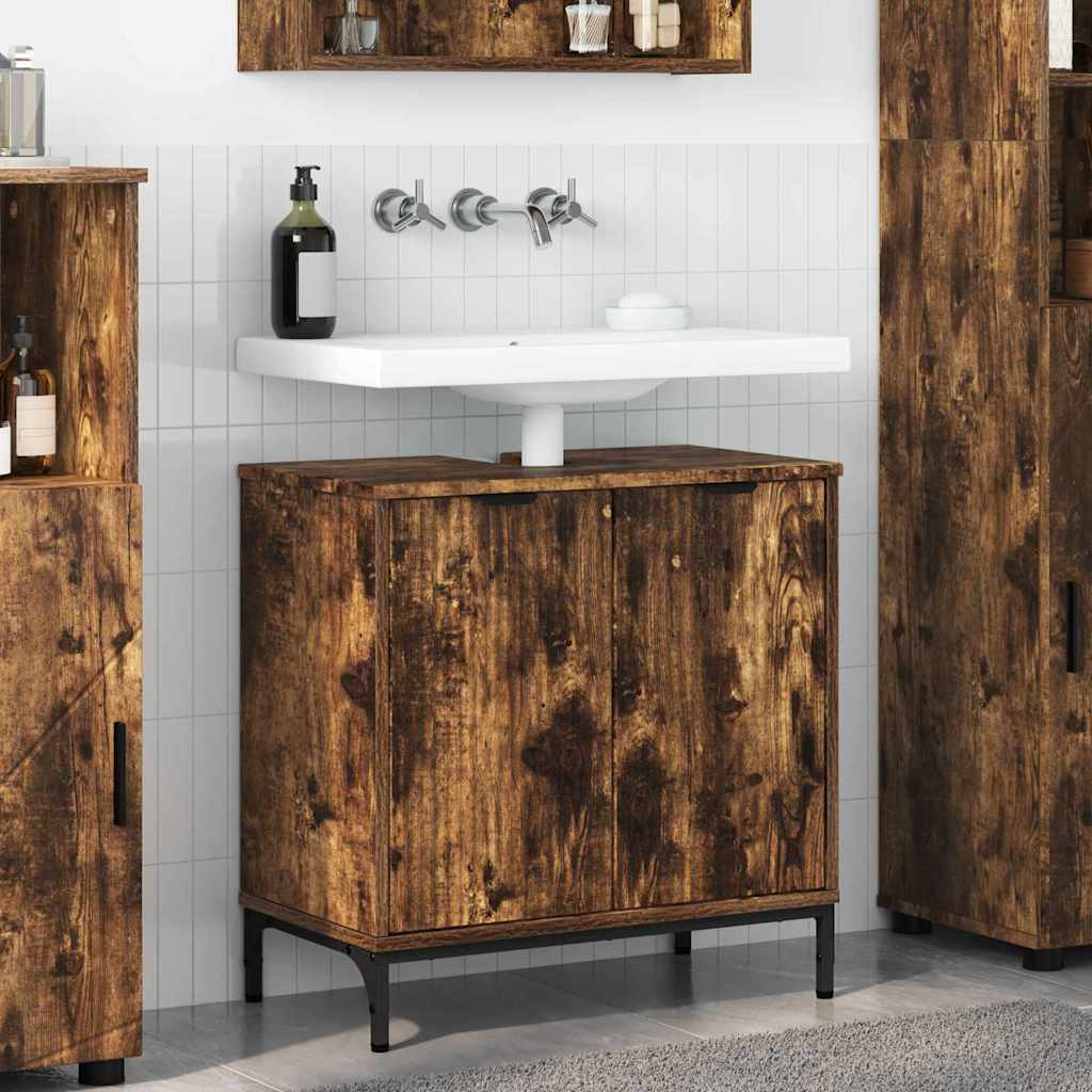 Waschbeckenschrank Geräucherte Eiche 60,5 cm