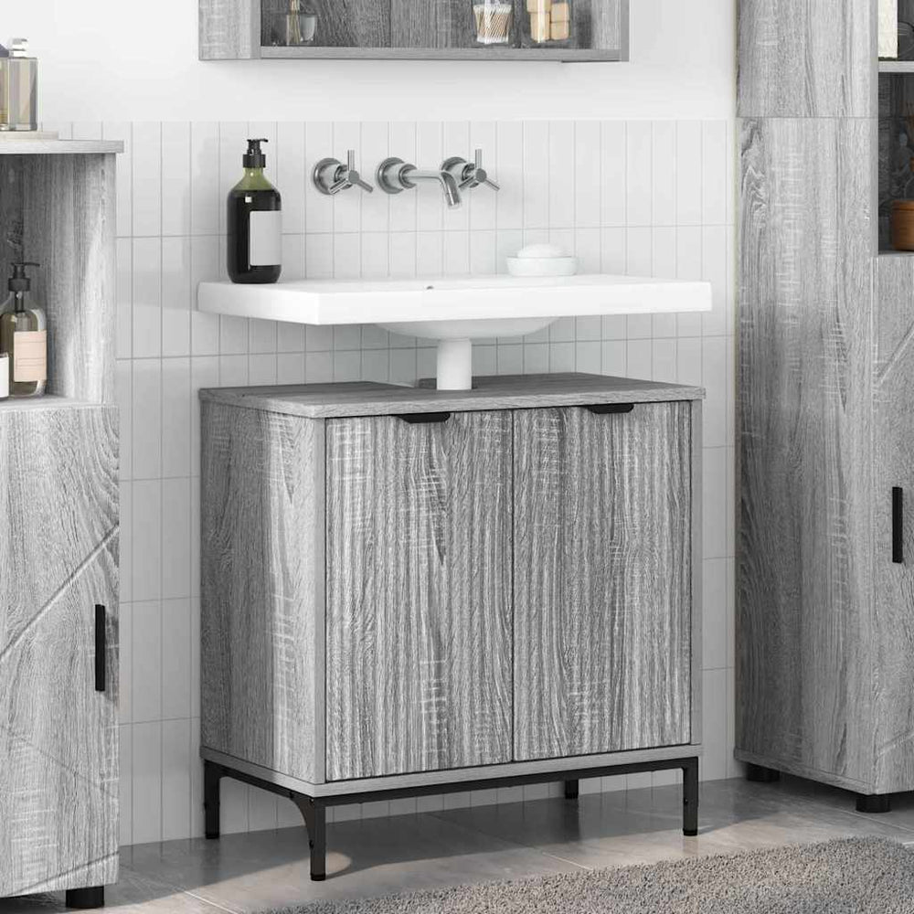 Waschbeckenschrank Grau Sonoma 60,5x33,5x61 cm