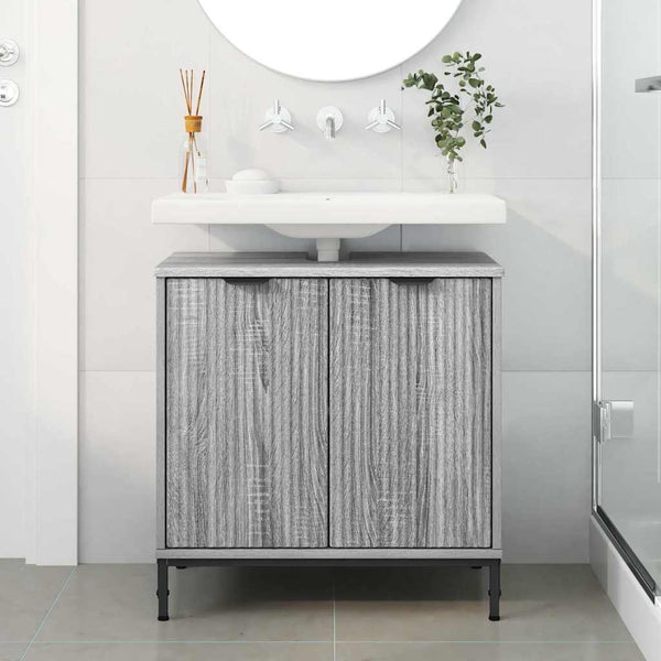 Waschbeckenschrank Grau Sonoma 60,5x33,5x61 cm