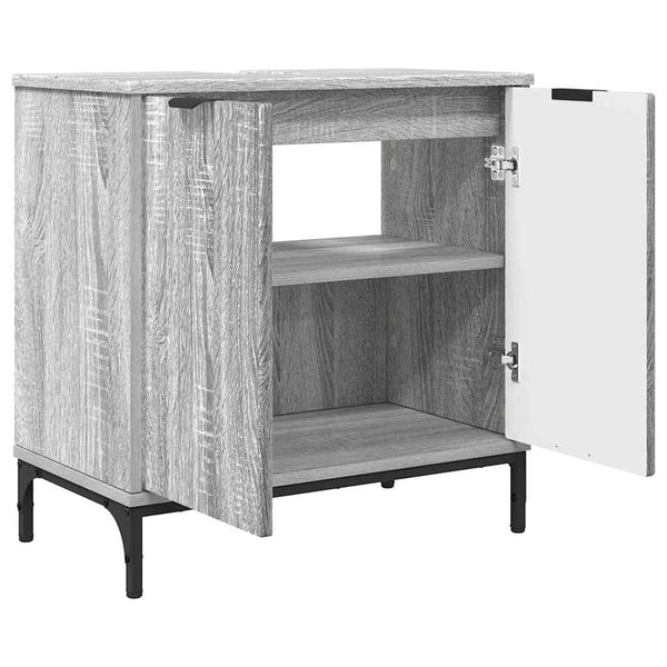 Waschbeckenschrank Grau Sonoma 60,5x33,5x61 cm