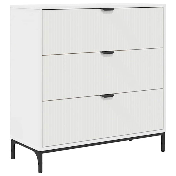 vidaXL Buffet avec tiroirs blanc 79,5 x 33 x 82 cm Bois d'ingénierie