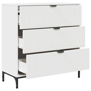 vidaXL Buffet avec tiroirs blanc 79,5 x 33 x 82 cm Bois d'ingénierie
