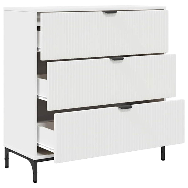 vidaXL Buffet avec tiroirs blanc 79,5 x 33 x 82 cm Bois d'ingénierie