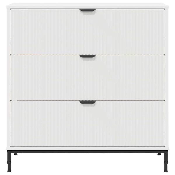 vidaXL Buffet avec tiroirs blanc 79,5 x 33 x 82 cm Bois d'ingénierie