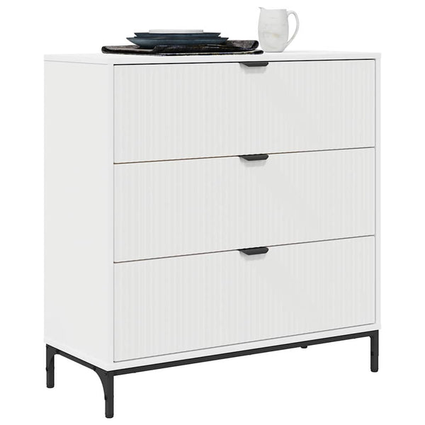 vidaXL Buffet avec tiroirs blanc 79,5 x 33 x 82 cm Bois d'ingénierie