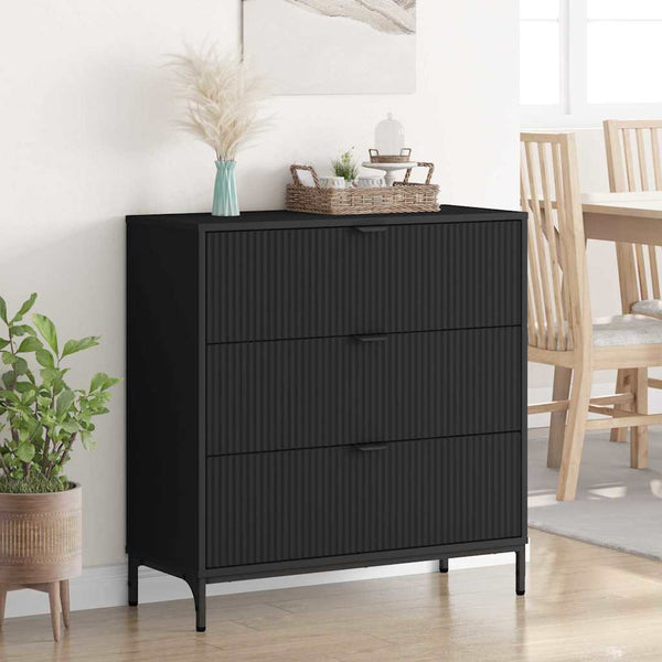 Schwarzes Sideboard 79,5 cm Holzwerkstoff