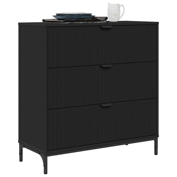 Schwarzes Sideboard 79,5 cm Holzwerkstoff