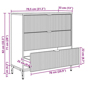 Sideboard Geräucherte Eiche 80cm