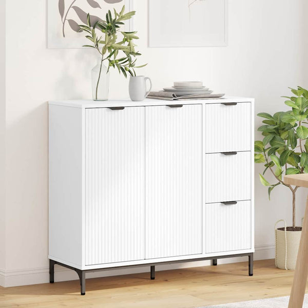 Weißes Sideboard mit Schubladen, 89,5 cm