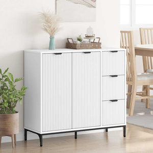 Weißes Sideboard mit Schubladen, 89,5 cm