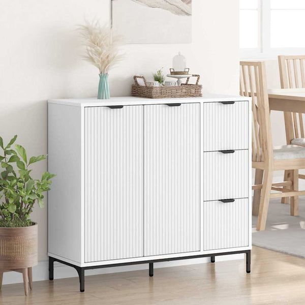 Weißes Sideboard mit Schubladen, 89,5 cm