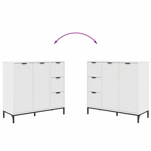 Weißes Sideboard mit Schubladen, 89,5 cm