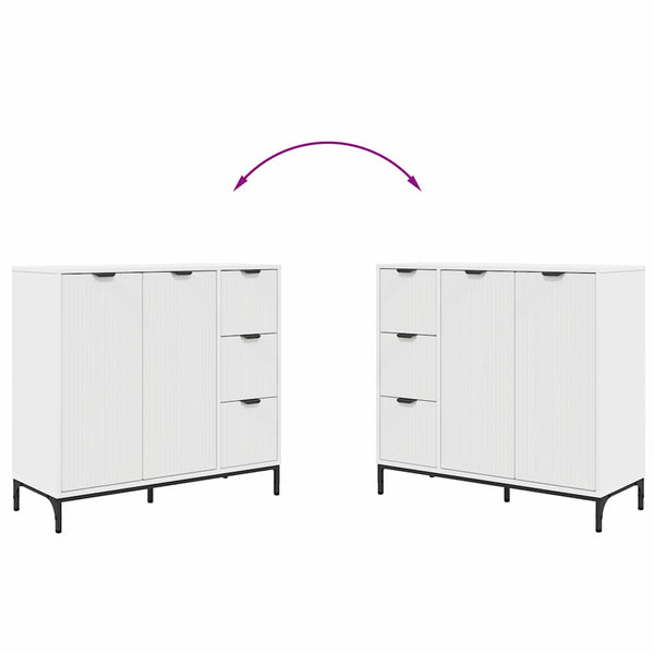 Weißes Sideboard mit Schubladen, 89,5 cm
