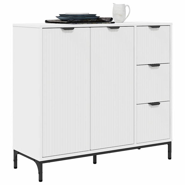 Weißes Sideboard mit Schubladen, 89,5 cm