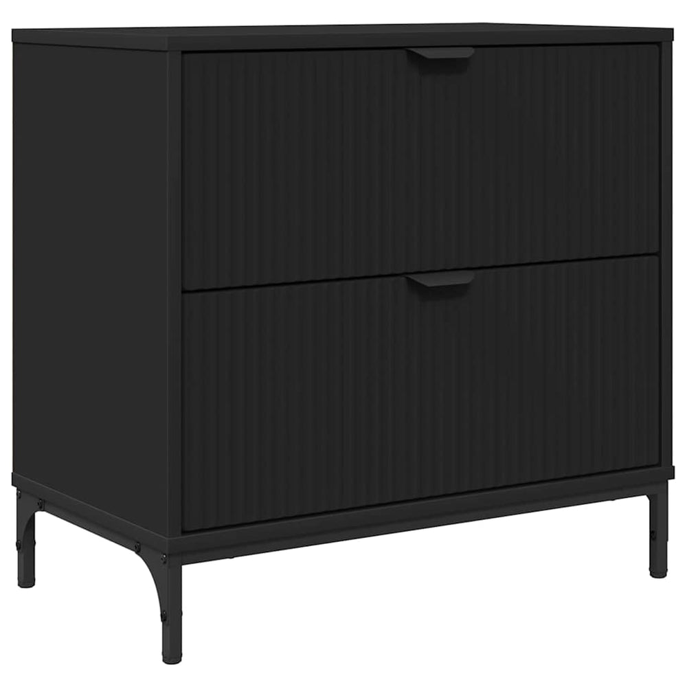 vidaXL Nightstand Black 63.5 x 36 x 61 cm Engineered Wood