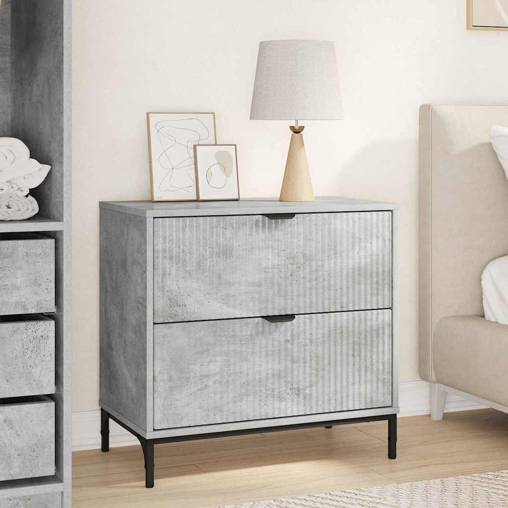 vidaXL Nightstand Concrete Gray 63.5 x 36 x 61 cm Engineered Wood