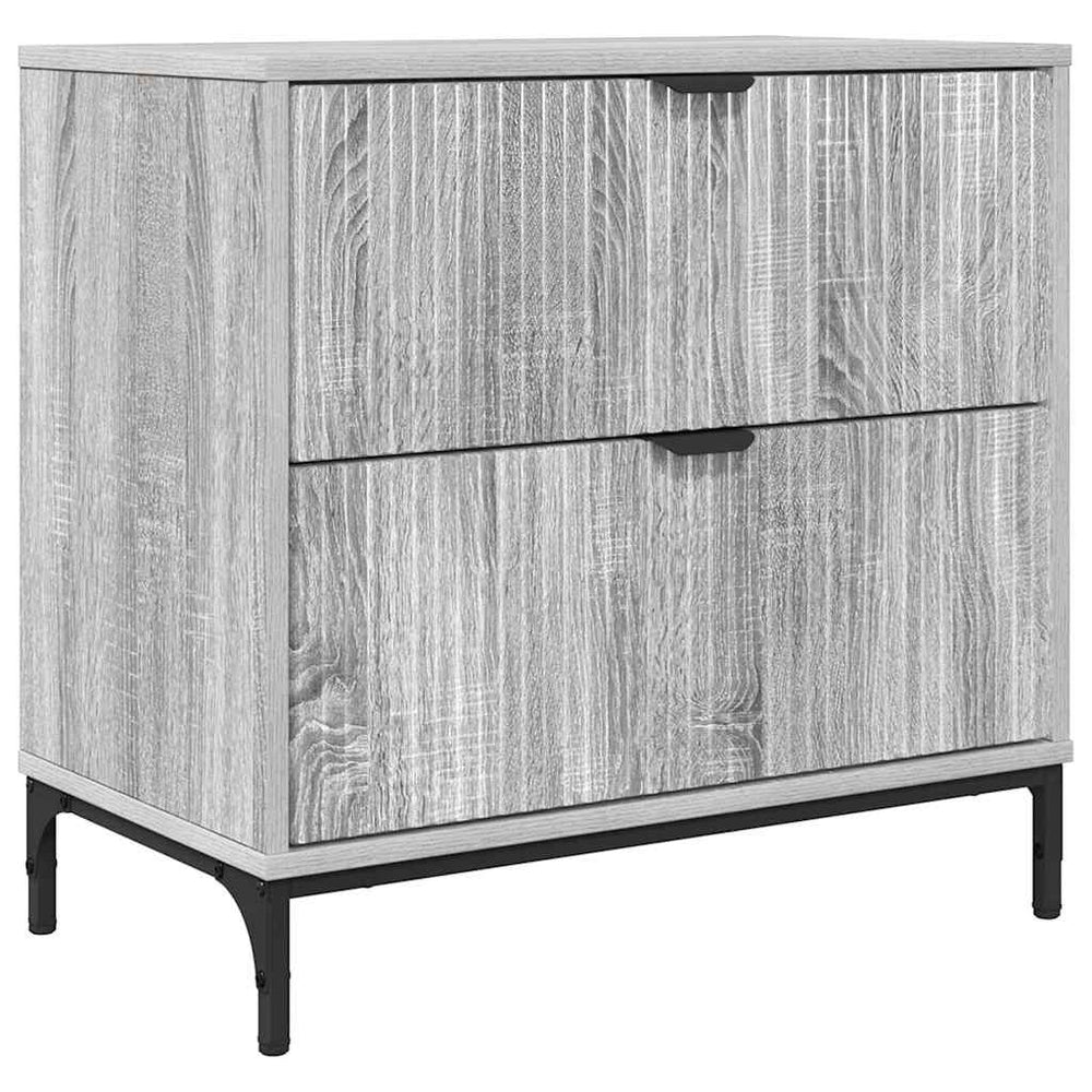 vidaXL Nightstand Gray Sonoma 63.5 x 36 x 61 cm Engineered Wood
