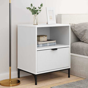 Nachttisch 2er Set Weiß Holz