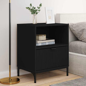 Nachttische 2er Set Schwarz Holz