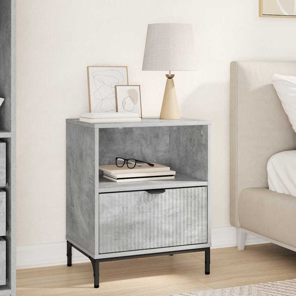 vidaXL Nightstand Concrete Gray 49 x 36 x 61 cm Engineered Wood