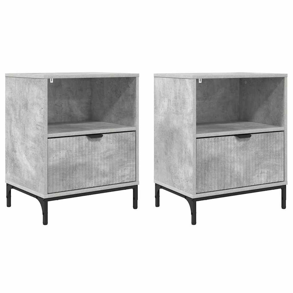 vidaXL Nightstand 2 pcs Concrete Gray 49 x 36 x 61 cm Engineered Wood