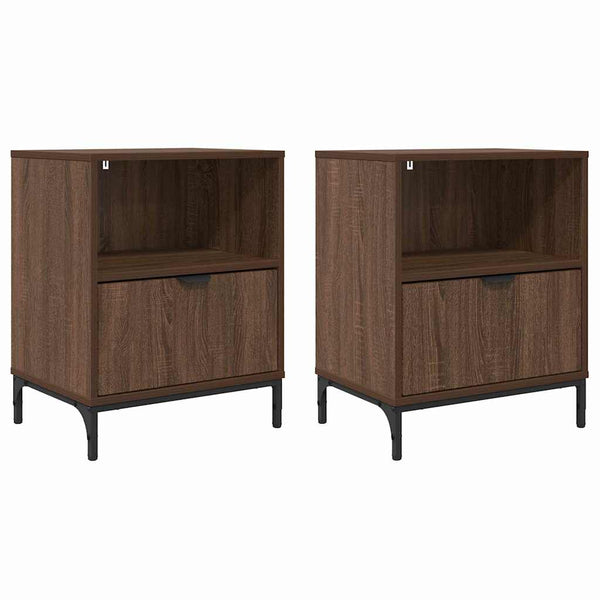 Nachttische 2er Set Braun Eiche