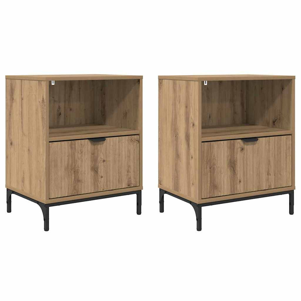 vidaXL Nightstand 2 pcs Artisan Oak 49 x 36 x 61 cm Engineered Wood