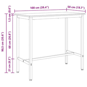 Grauer Sonoma Tisch 100x50 cm