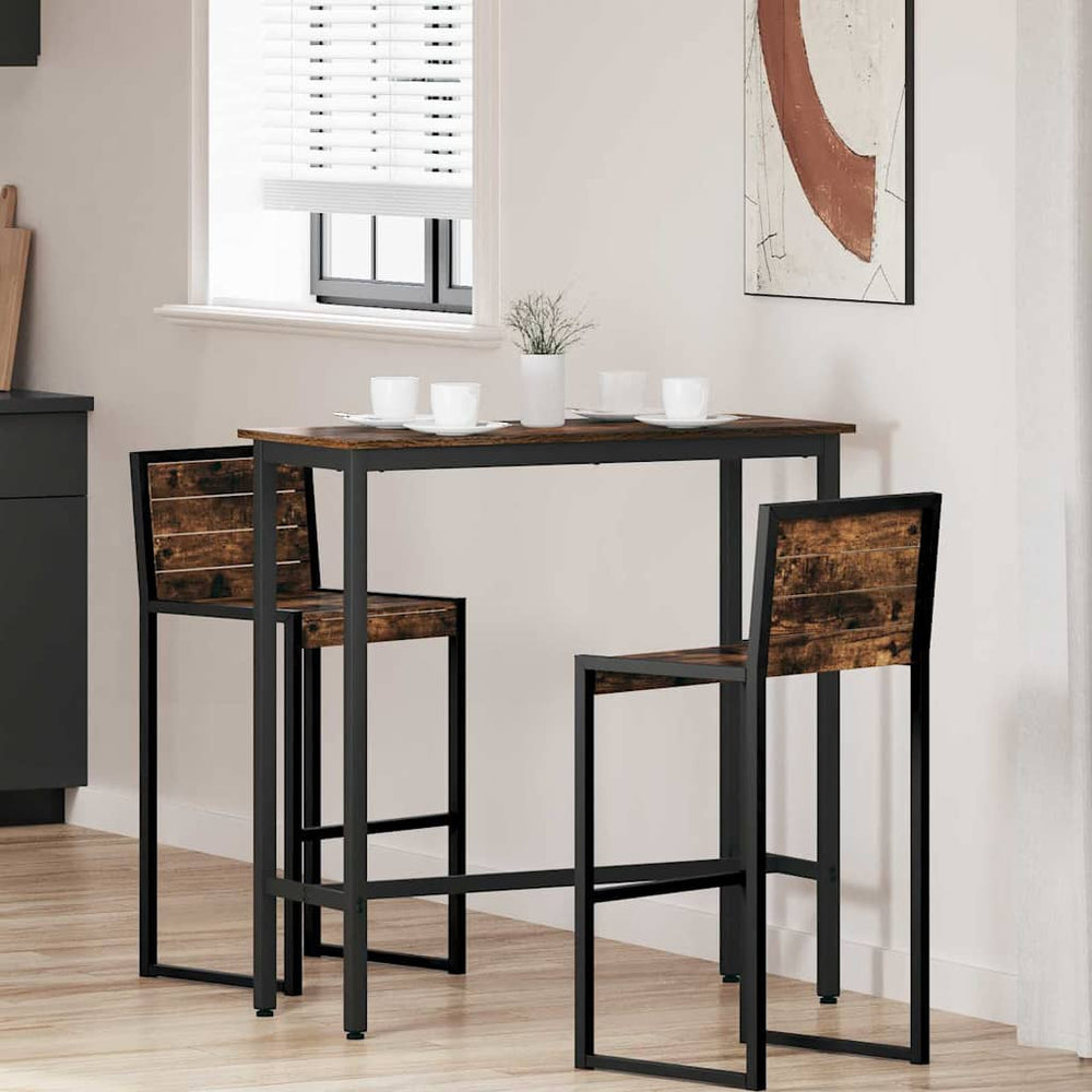 vidaXL Table Chêne fumé 100 x 40 x 100,5 cm