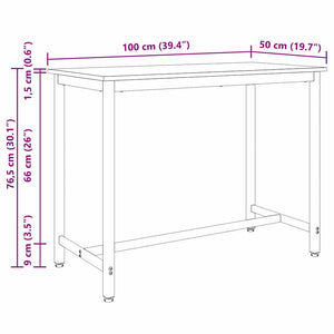 Tisch Sonoma-Eiche 100 cm Holz und Stahl