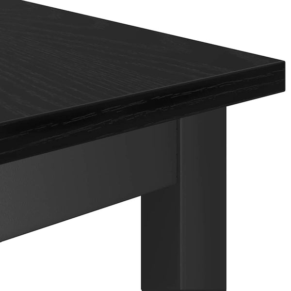 Esstischbank 2er Set Schwarz Eichenoptik