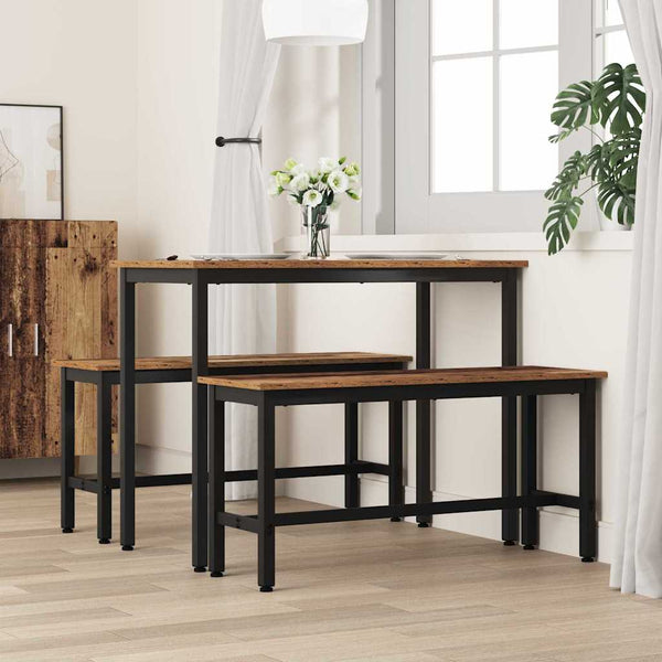 Esstischbank 2er Set Altholz 100 cm
