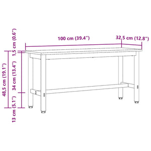 Esstischbank 2er Set Altholz 100 cm