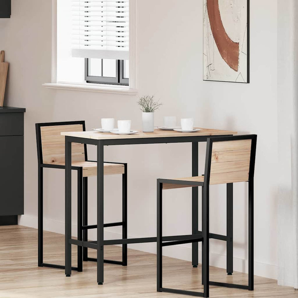 Tisch Naturholz und Stahl 100x50x91 cm