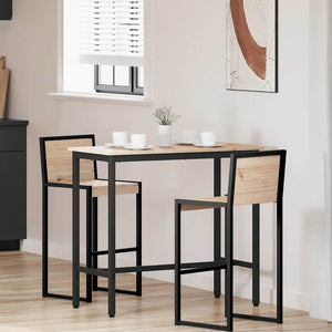 Tisch Naturholz und Stahl 100x50x91 cm