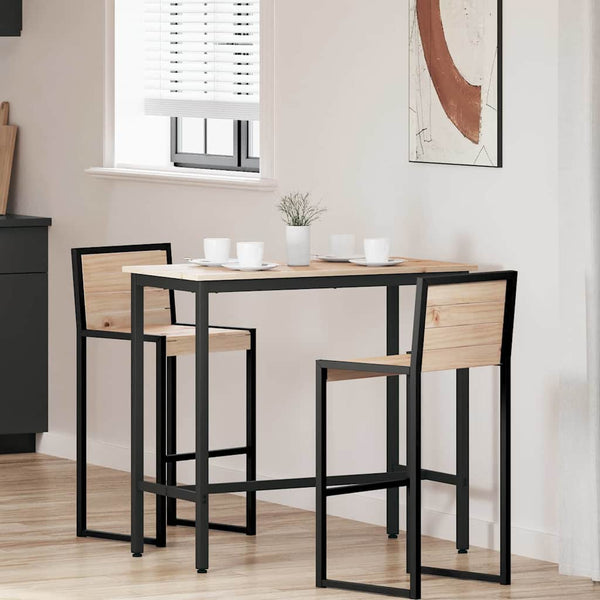 Tisch Naturholz und Stahl 100x50x91 cm