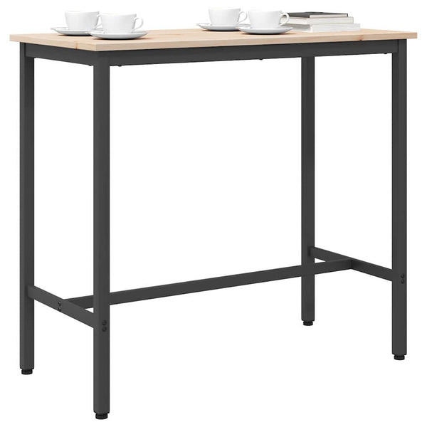 Tisch Naturholz und Stahl 100x50x91 cm
