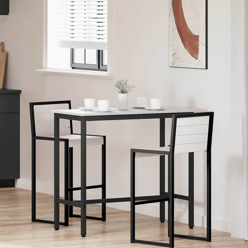 Weißer Tisch 100x50x91cm Holz & Stahl