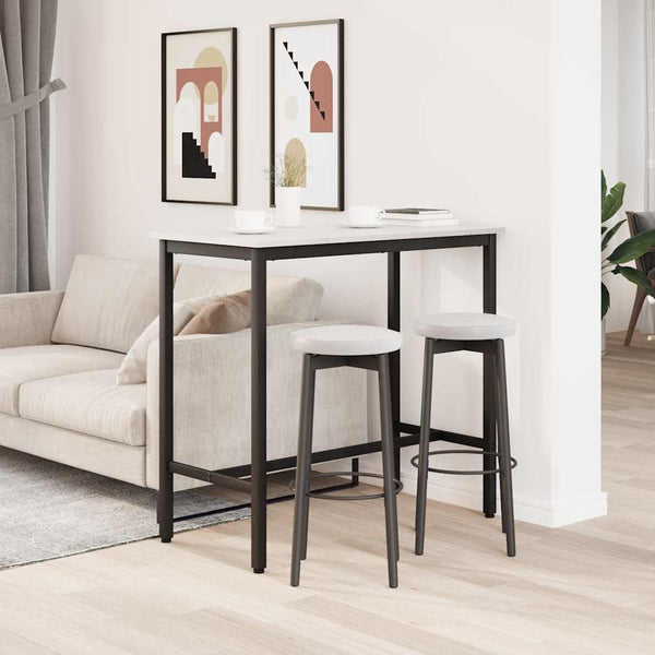 Weißer Tisch 100x50x91cm Holz & Stahl