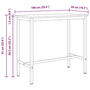 Weißer Tisch 100x50x91cm Holz & Stahl