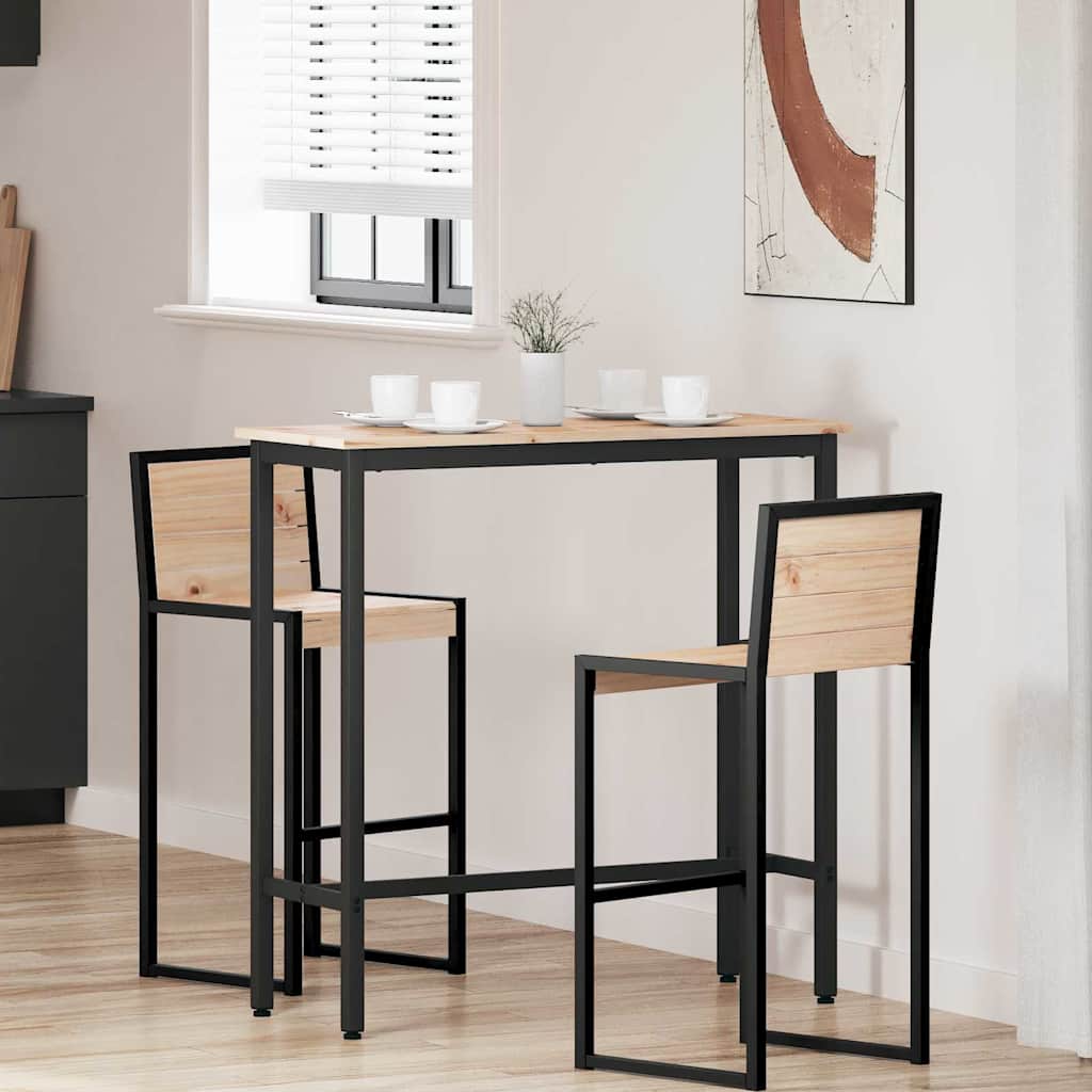 Tisch Natur Holz und Stahl 100x40x101 cm