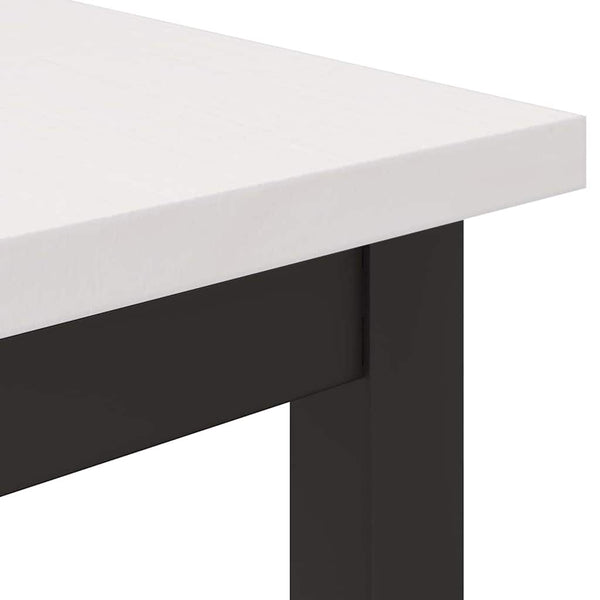 Weißer Schreibtisch mit Stahlbeinen, 80 cm
