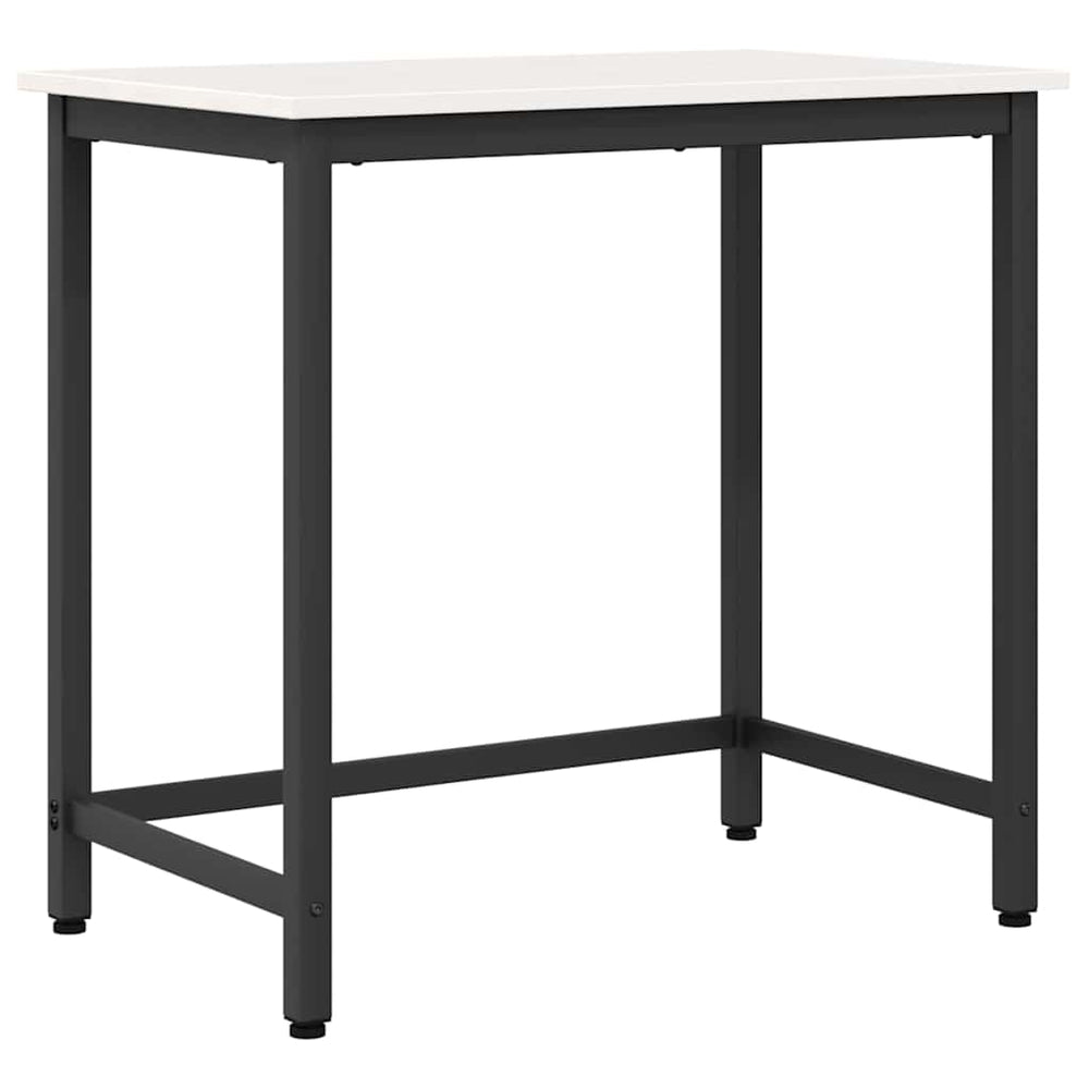 Weißer Schreibtisch mit Stahlbeinen, 80 cm