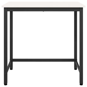 Weißer Schreibtisch mit Stahlbeinen, 80 cm