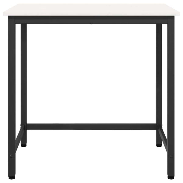 Weißer Schreibtisch mit Stahlbeinen, 80 cm